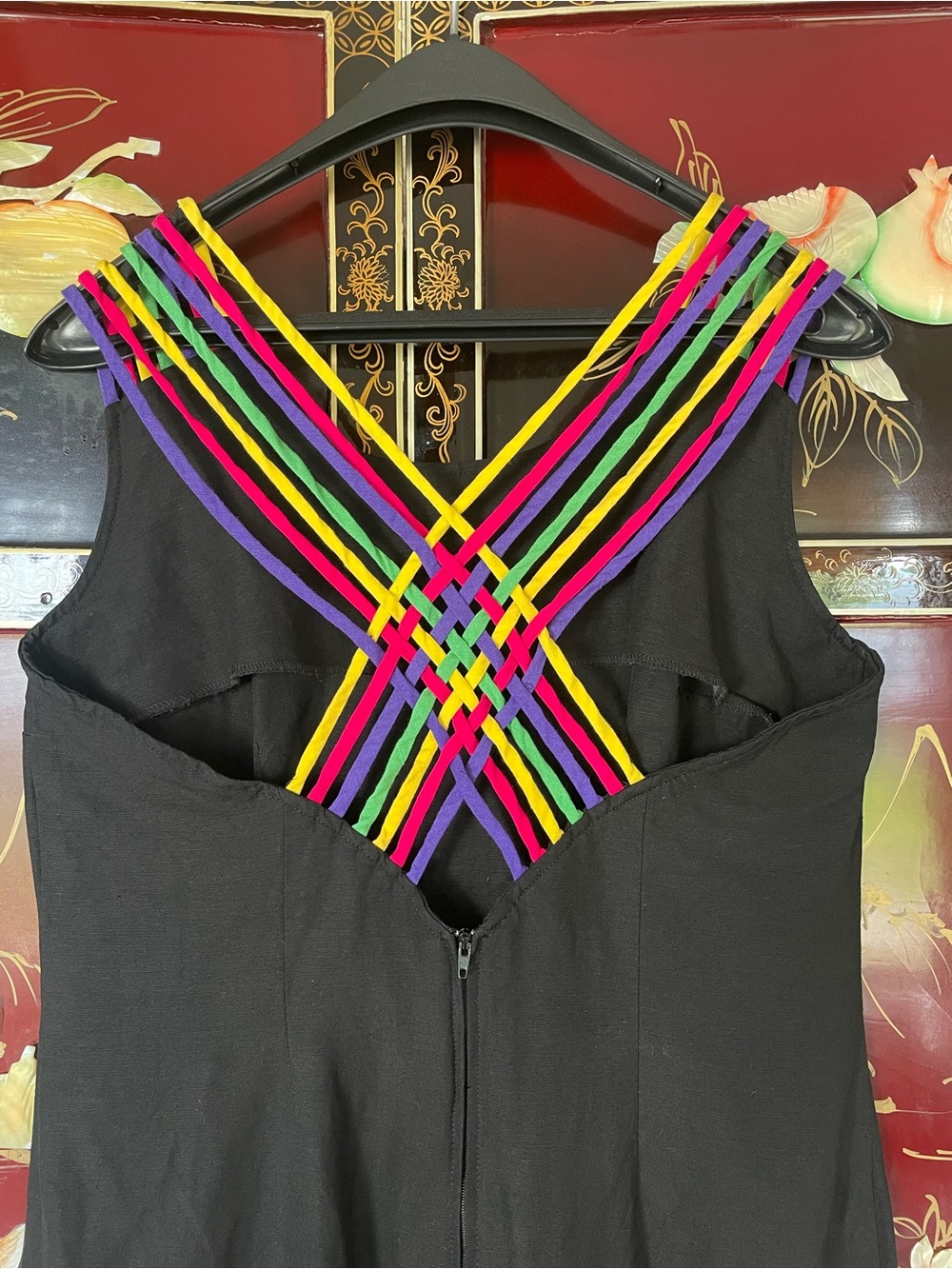 80s Rainbow linen dress - Picture 6 of 10